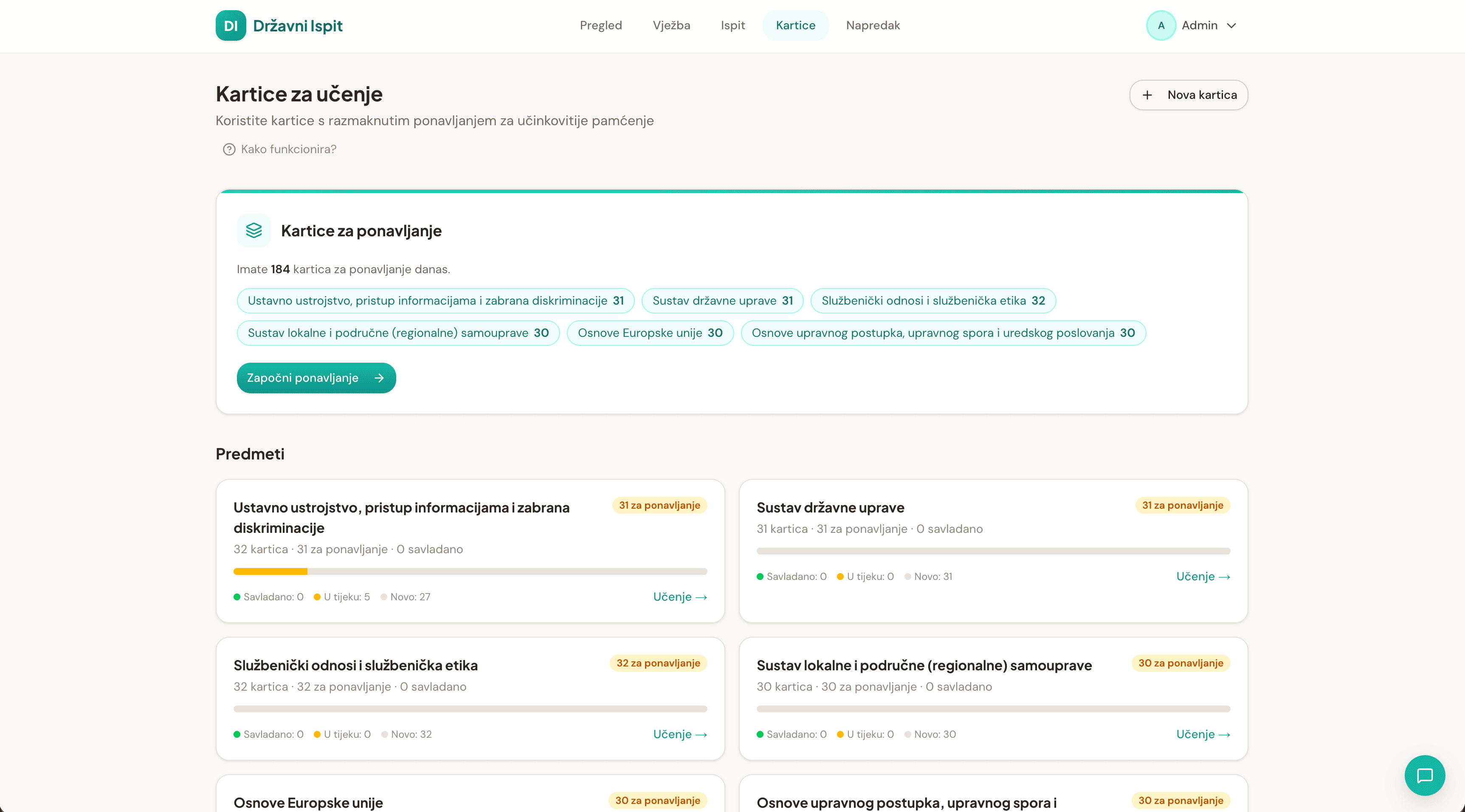 Kartice za učenje — razmaknuto ponavljanje